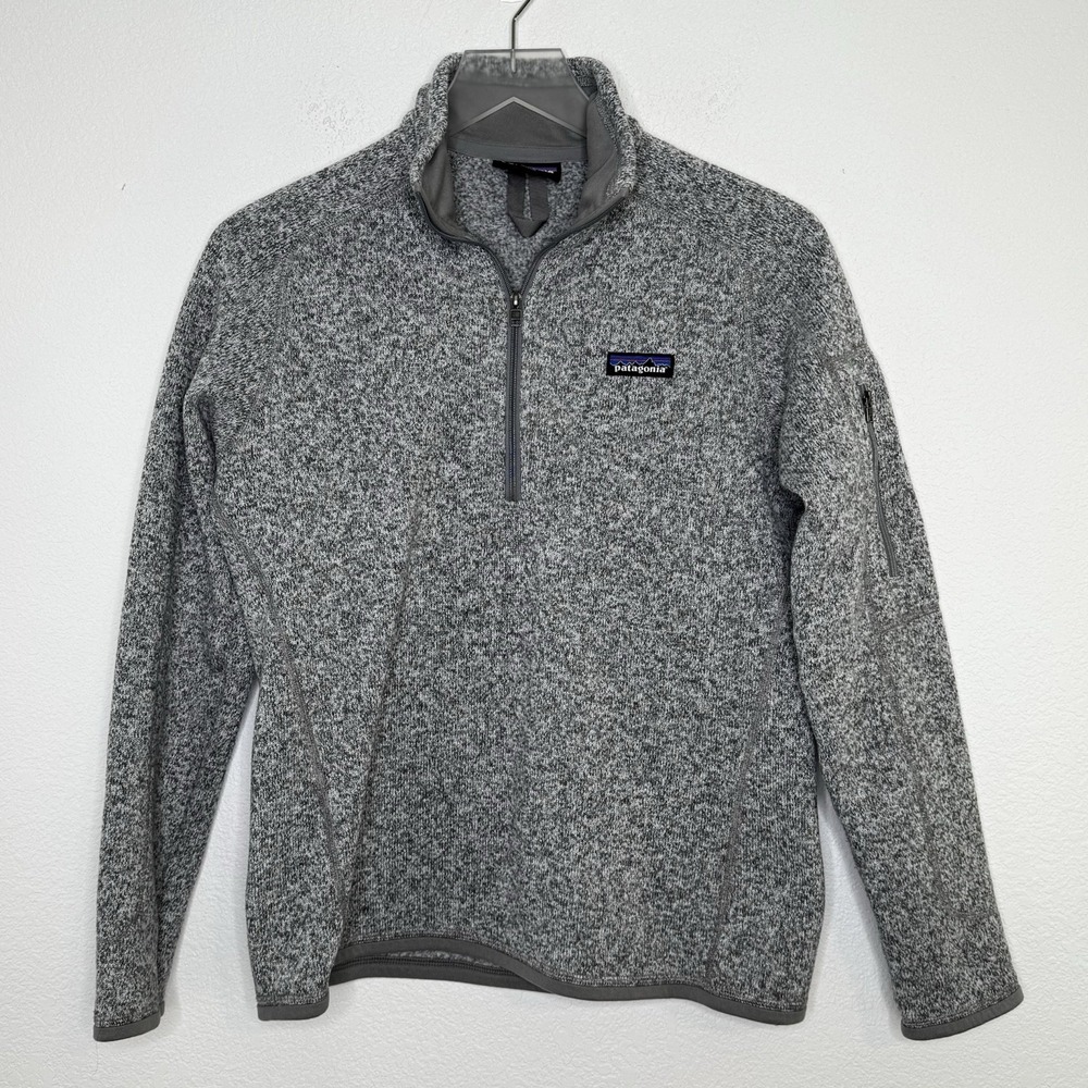 Patagonia Womens Better Sweater Size Medium Gray Fleece 1/4 Zip Pullover